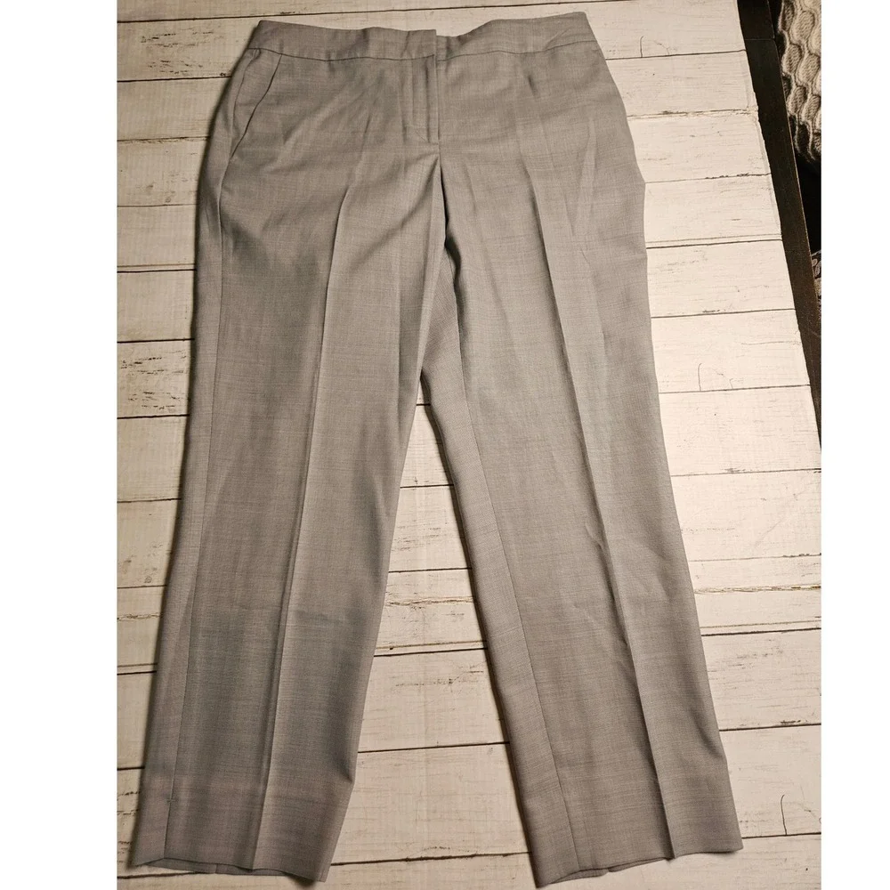 Ann Taylor Kate Fit Womens 8‎ Gray Wool Blend Straight Leg Dress Pants Career